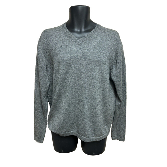 Toscano Mens Wool Sweater Size Medium Long Sleeve Old Money V-neck Pullover Top - Picture 1 of 13